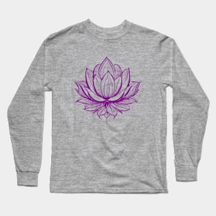 Lotus Flower - Floral Print Long Sleeve T-Shirt